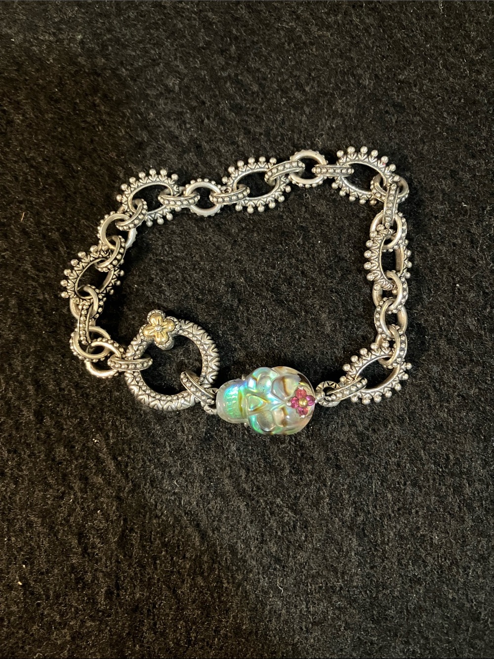 BARBARA BIXBY Sterling & 18K Link Bracelet 8”